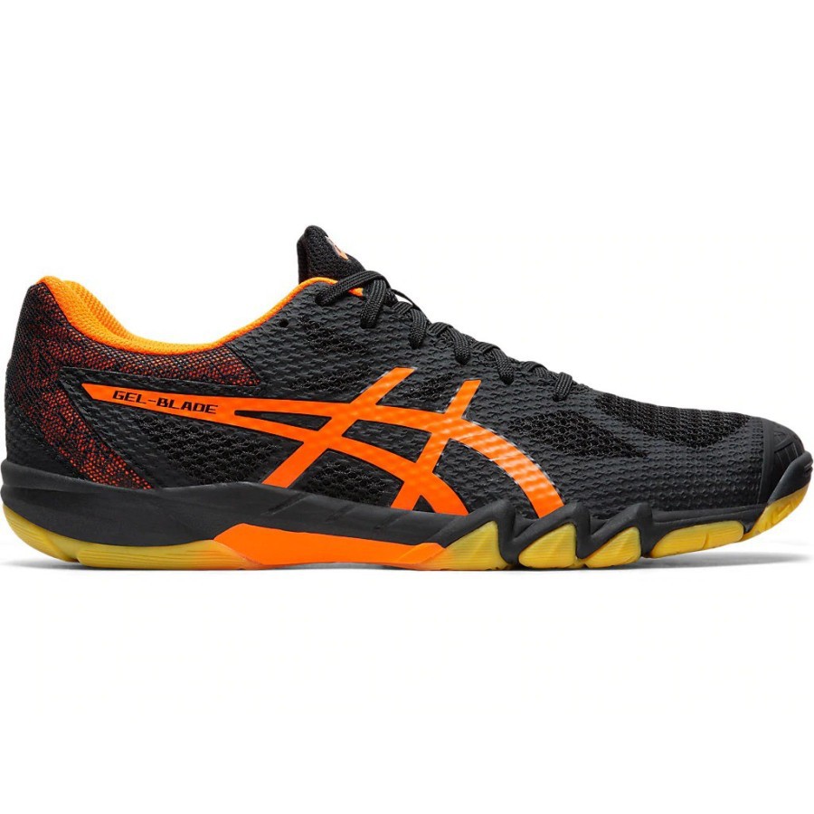 Sepatu Badminton dan Tenis Tennis Asics Gel Blade 7 Black Orange Original