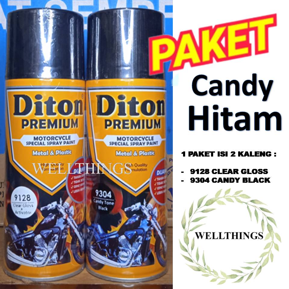 Paket Hemat 9304 Candy Tone Black  Cat Smoke Pilox Diton Premium Warna Hitam Transparan 400cc pylox