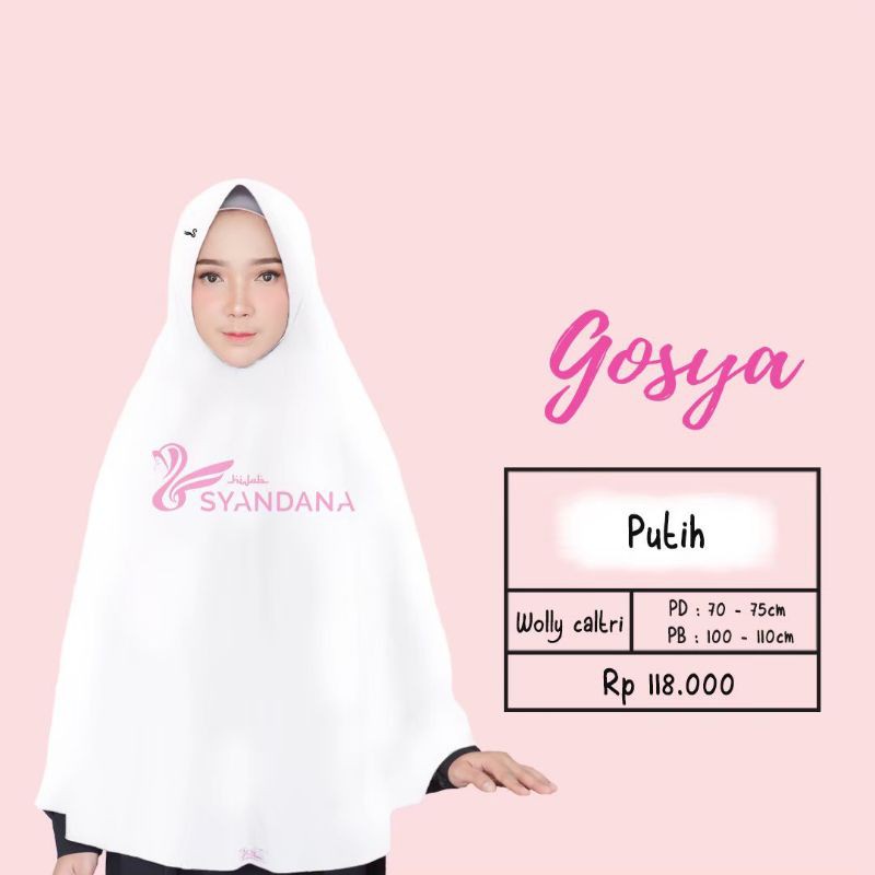 Gosya size L Putih by Hijab Syandana HIJAB SYANDANA PUTIH GOSYA