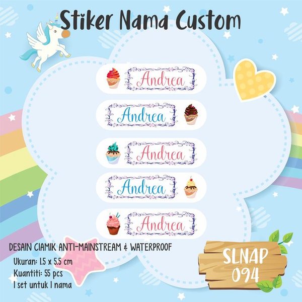 

Stok Terakhir sticker label nama anak kartun girl cute cupcake cookies SLNAP-094 Berkualitas