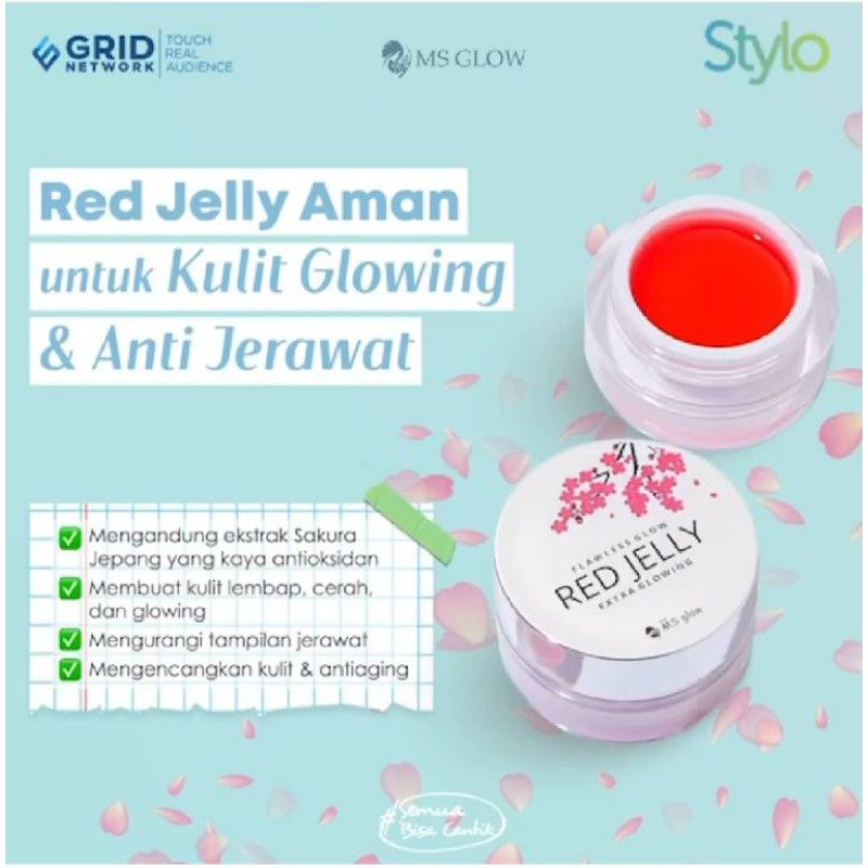 MS GLOW RED JELLY Free jj glow mini (COD)