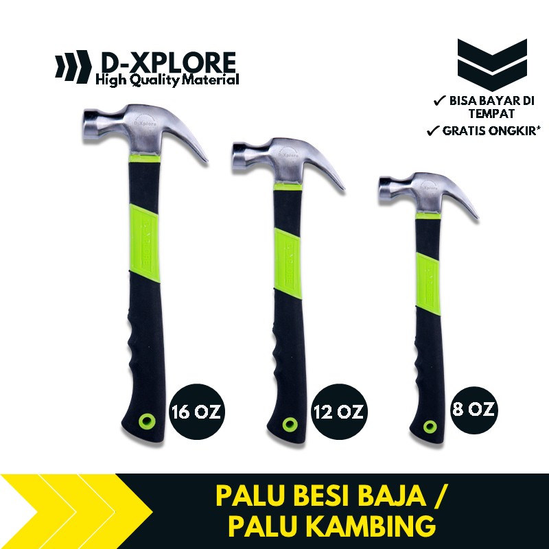 Palu Kambing Gagang Fiber 8 Oz 12 Oz 16 Oz D-Xplore TBMS980