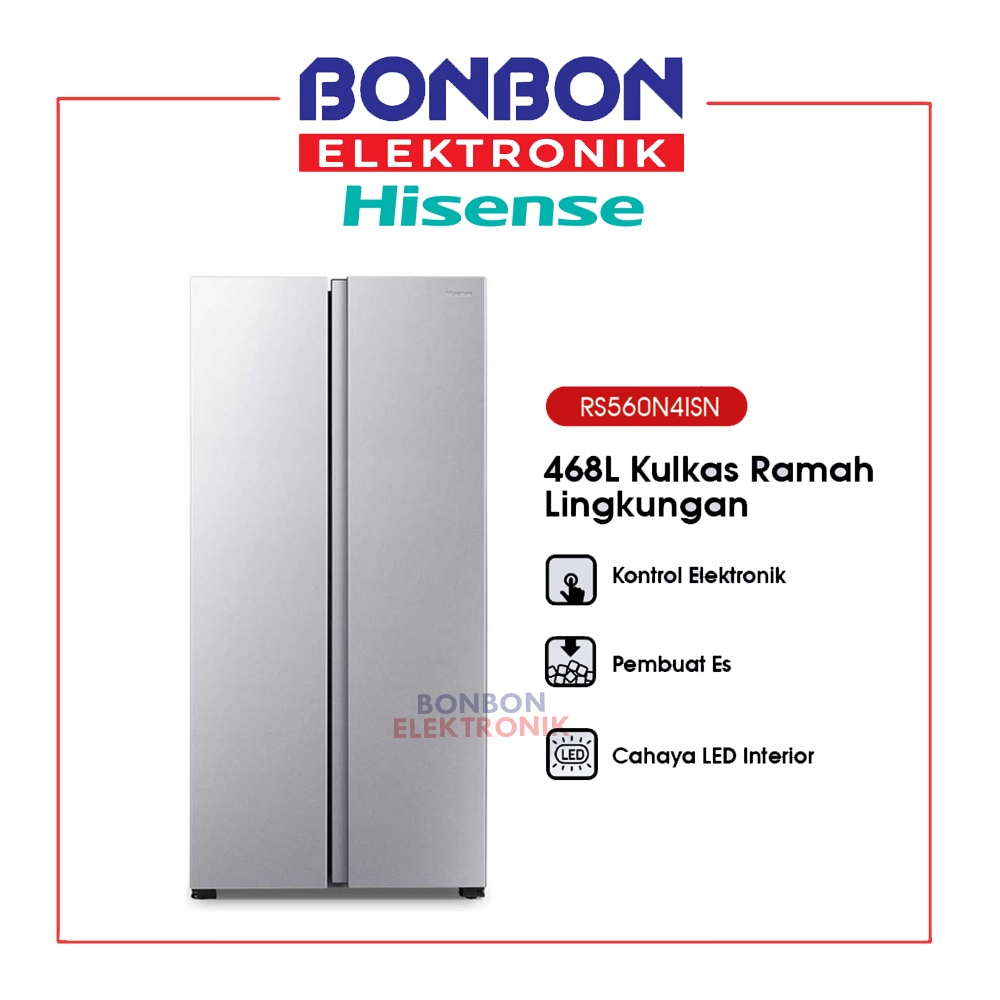 Hisense Kulkas Side by Side 468L RS560N4ISN / RS560 SLIM FIT