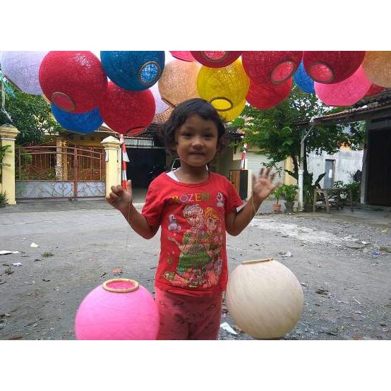 Grosir Lampion Benang Gantung Diameter 20Cm ,