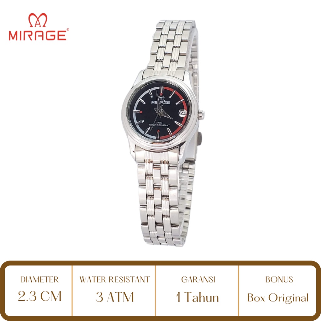 Mirage Watch Official Jam Tangan Wanita Mirage Silver 4090 BRP L