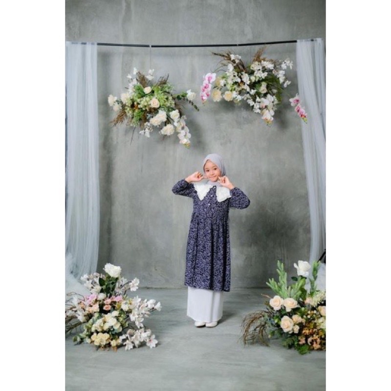 Bbckidswear - Yoona dress kids Navy / yoona gamis kids / yoona gamis moms