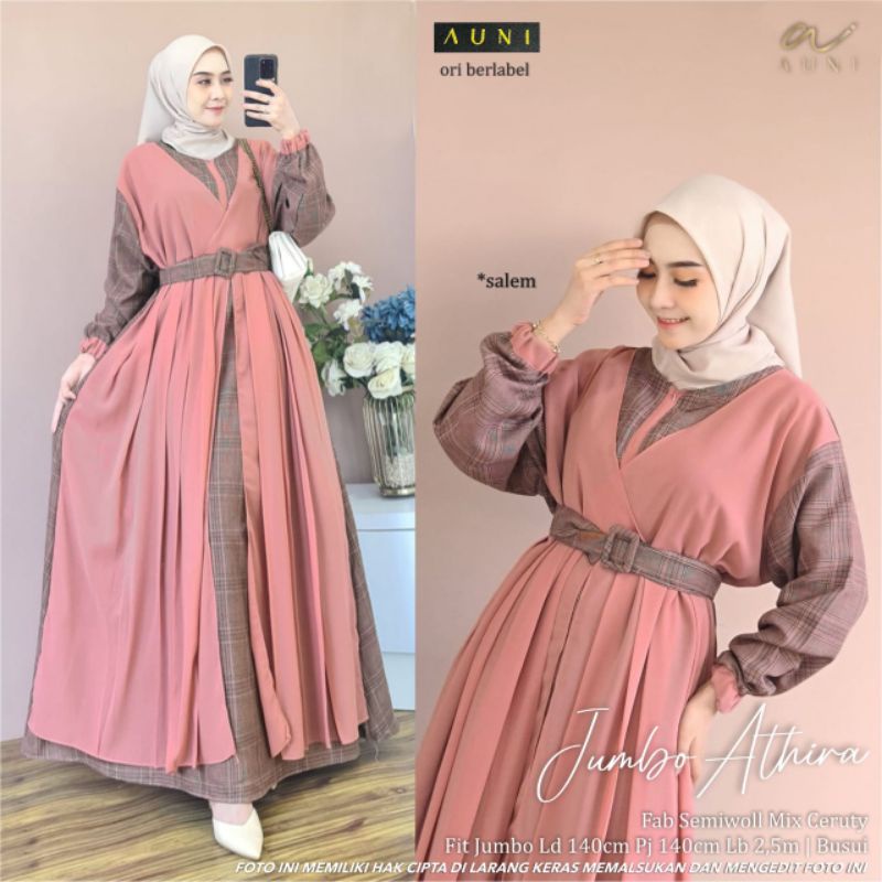 ATHIRA JUMBO / ATHIRA #1 #2 #3 #6 DRESS BY UWAIS / AUNI Setelan Wanita Maxy Dress terbaru Original M