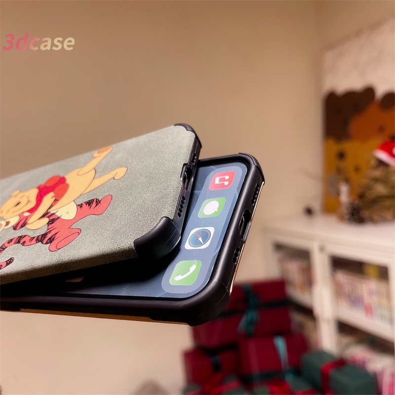 Xiaomi Redmi POCO C3 X3 NFC X3 PRO M3 Redmi 9C NFC 9T 9 PRO Power 10X POCO M2 PRO Redmi Note 9 8 10 10S 9 PRO MAX 9S A9 A5 A53 2020 A7 A15 A54 Cartoon Cute Winnie the Pooh Lamb Skin Leather Case