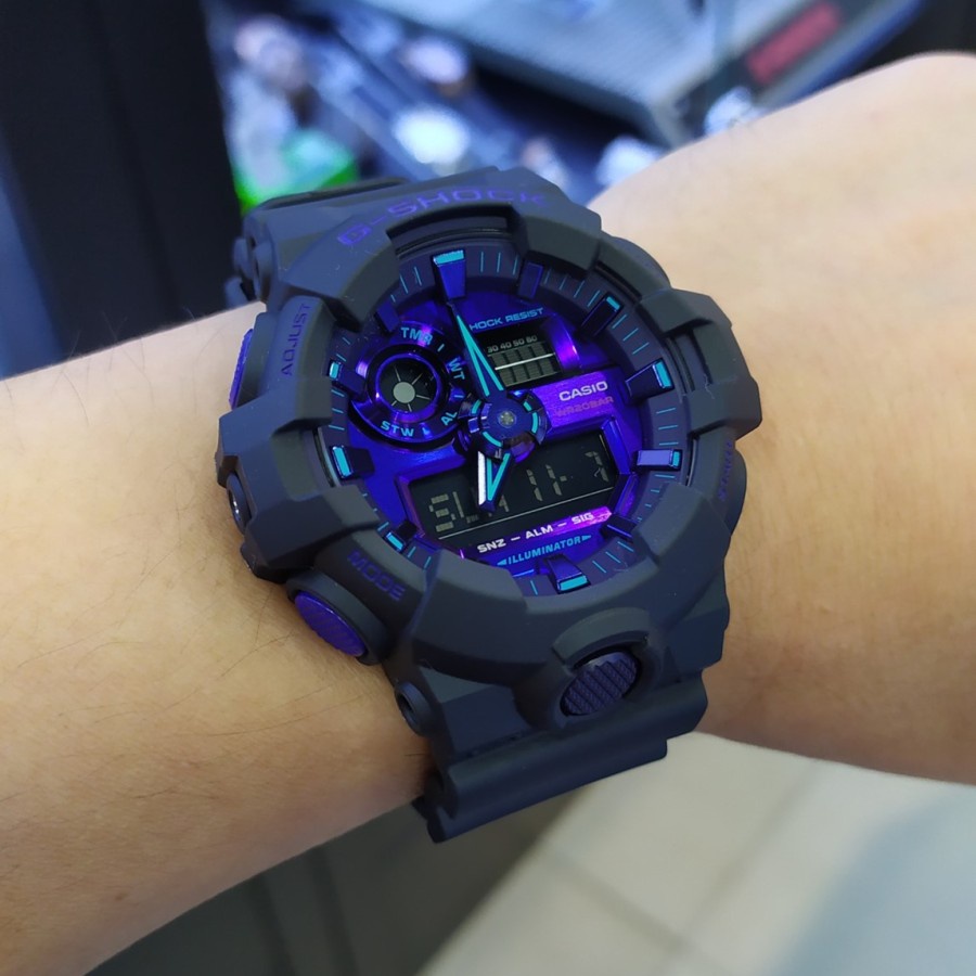 JAM TANGAN PRIA CASIO G-SHOCK GA-700VB-1A GA700VB-1A BLACK LIST BLUE ORIGINAL