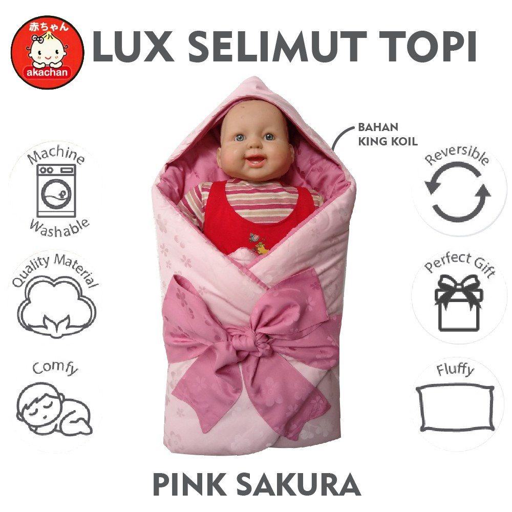 LUX Selimut topi pita Akachan baby blanket tencel sutra bayi cocok untuk kado