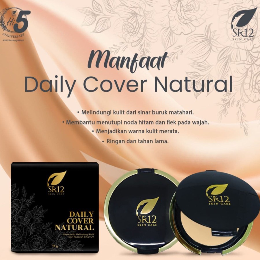 Bedak Wanita & Remaja - Bedak Padat Anti air dan anti Luntur, Daily Cover SR12 , Cantik alami dan menyehatkan kulit & BPOM-3