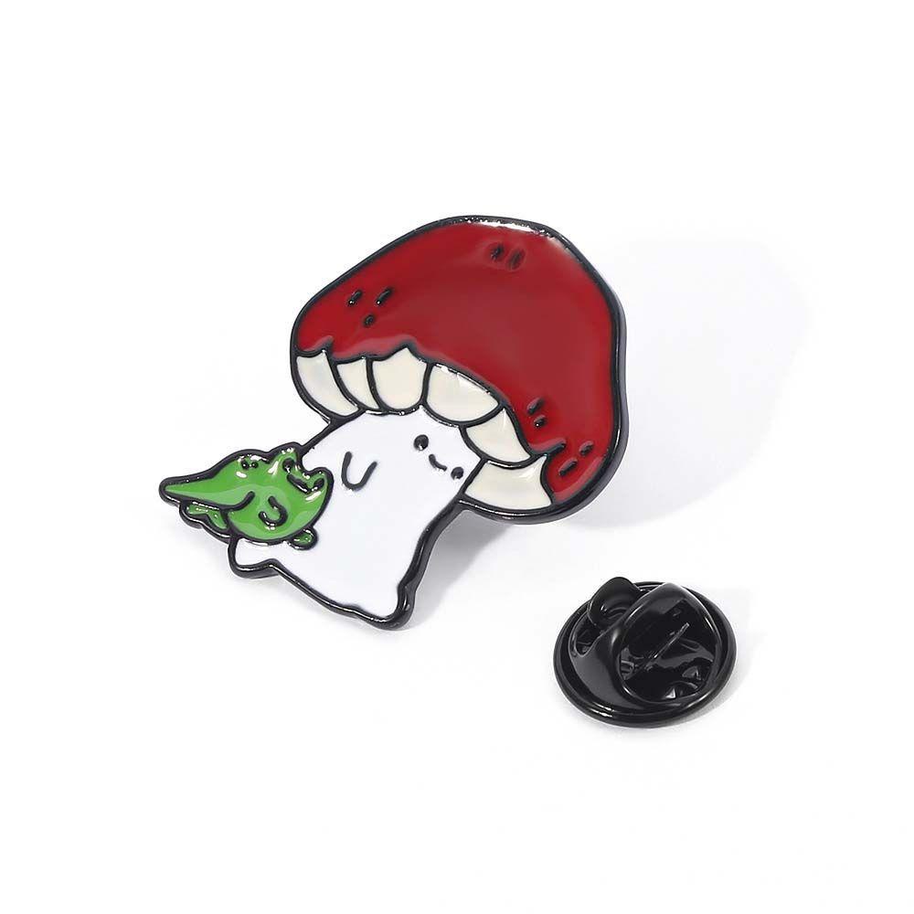 Mxbeauty Bros Jamur Hadiah Untuk Wanita Pria Hadiah Untuk Anak-Anak Jamur Dan Froggo Aksesoris Perhiasan Travel Commemorative Badge Pin Enamel Pin