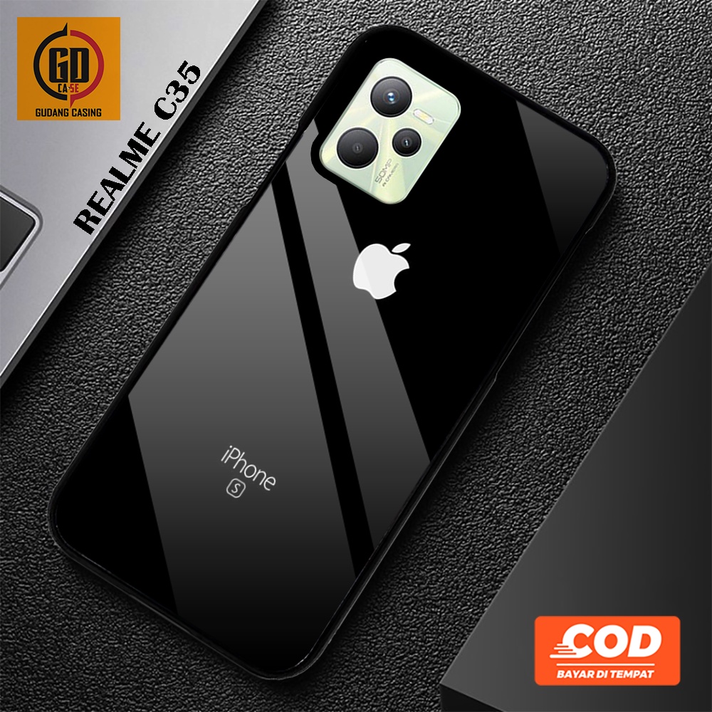 Case Realme C35 Terbaru - Gudang Casing [ Logo iPhone ] Realme C35 - Case Hp - Casing Hp - Softcase 