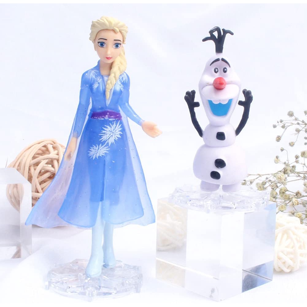 Disney 5pcs / set Mainan Action Figure Princess Elsa Anna Frozen Bahan PVC Untuk Hiasan Kue