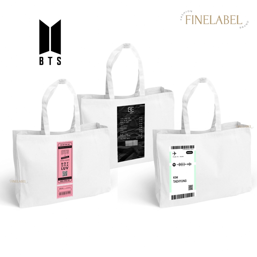 tote bag kanvas bts besar muat laptop shopping bag tas sekolah custom tote bag wanita aesthetic