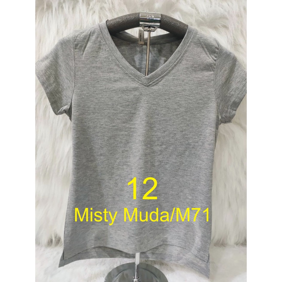 KAOS ATASAN WANITA V NECK GROSIR MURAH-MISTY MUDA