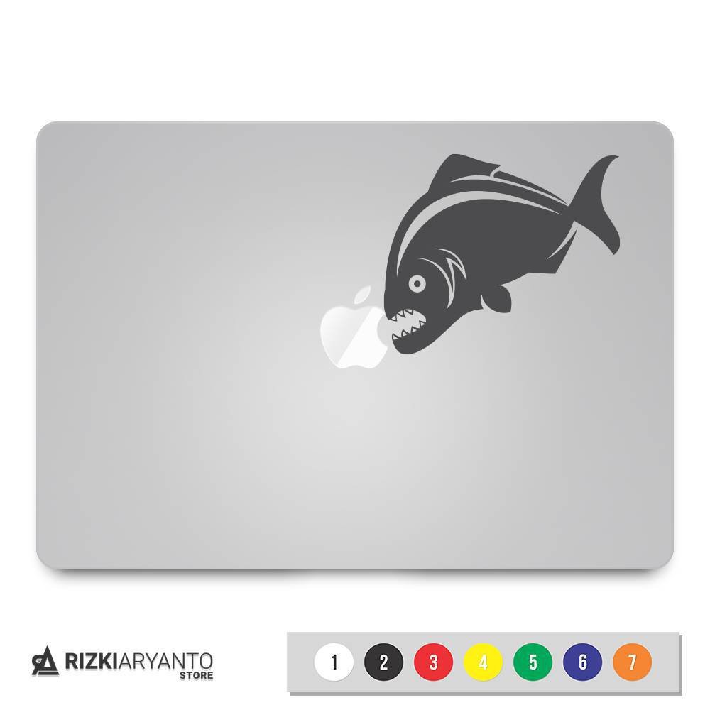 Sticker - Stiker Fish Ikan Piranha Laptop Macbook