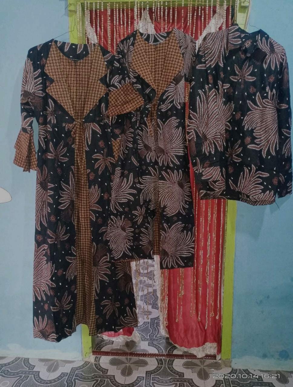 Batik Couple Keluarga - Sania Ruffle Batik Couple Garansi Termurah Shopee- Couple Set Family Asyanti