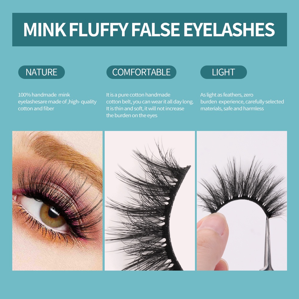 Magefy 10 Pairs 3D Natural False Eyelashes Long Thin Lashes Thick Curls False Eyelashes