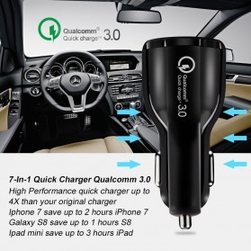 Car Charger Dual USB Port 3.1A QC3.0 Black, Chas mobil quick charge, fast charger mobil 2 / 3 Slot