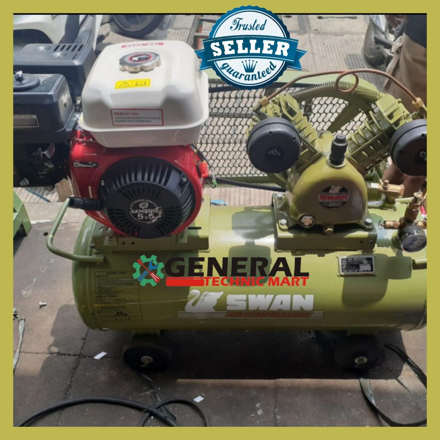 Kompresor angin swan 1/2hp/pk komplit engine 5.5hp original