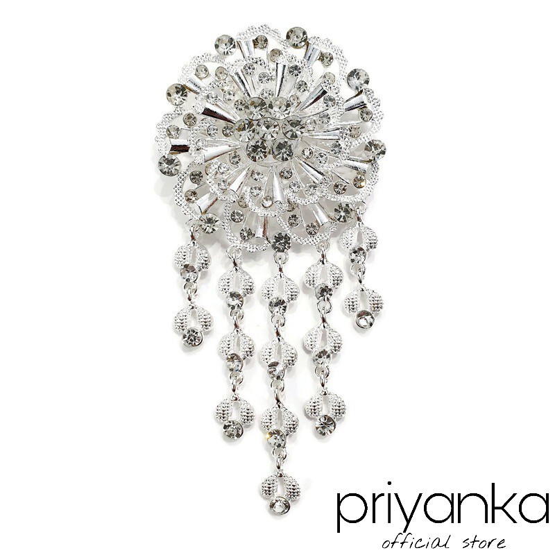 Bros Kebaya Susun Jumbo Flowie/Bros Penganten Bros Manten/Bros Besar/Bros Rumbai-New F - Putih