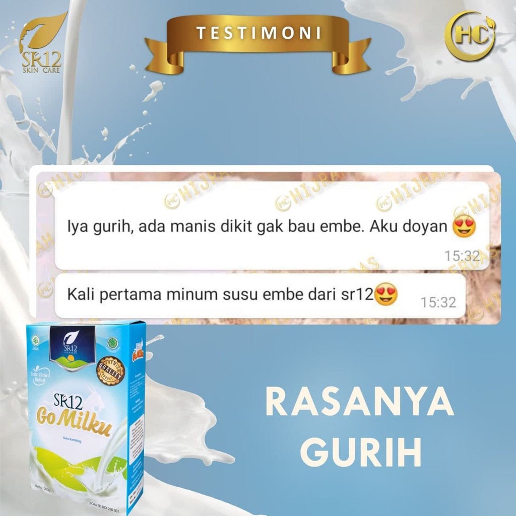 Go Milku SR12 / Susu Gomilku SR12 Susu Kambing Etawa Bubuk Premium / Meningkatkan Kesehatan Imun Melancarkan Asi Untuk Asma Tulang Asam Lambung Darah Tinggi