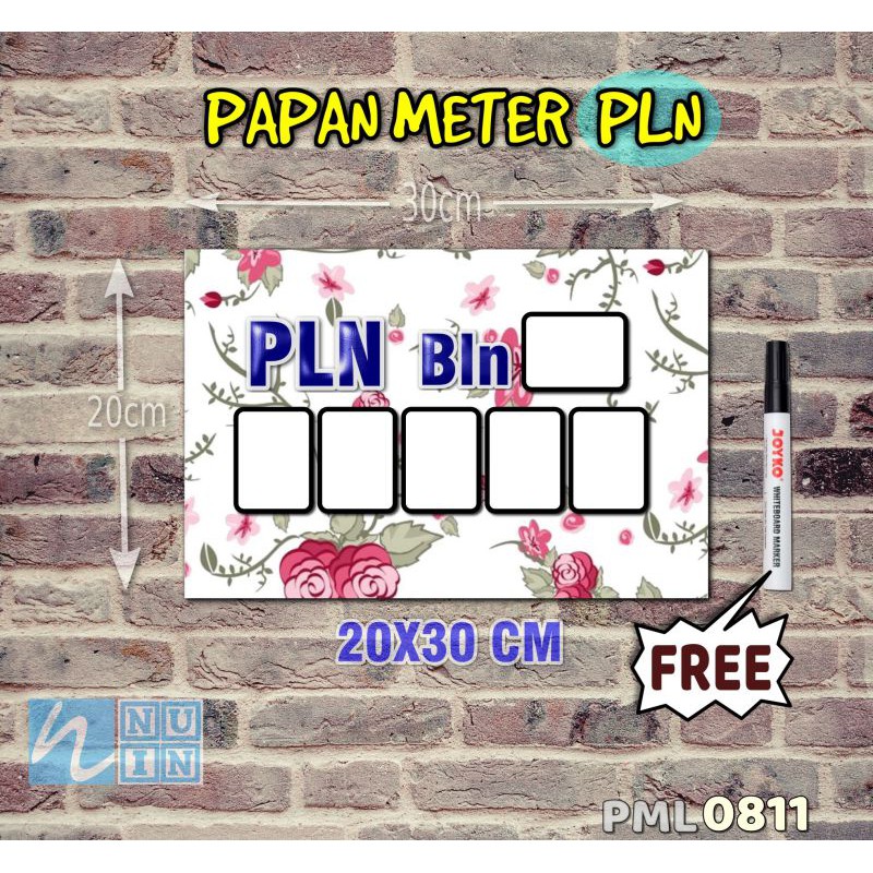 

Nuin Papan Meter Listrik PLN PAM motif Unik - Flower 11