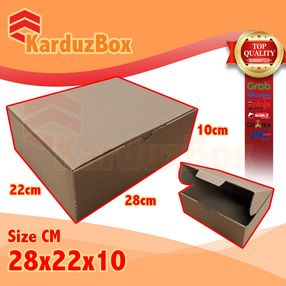 

28x22x10 kotak Kardus Packing Box Pizza, box hampers, box kado, kardus diecut polos