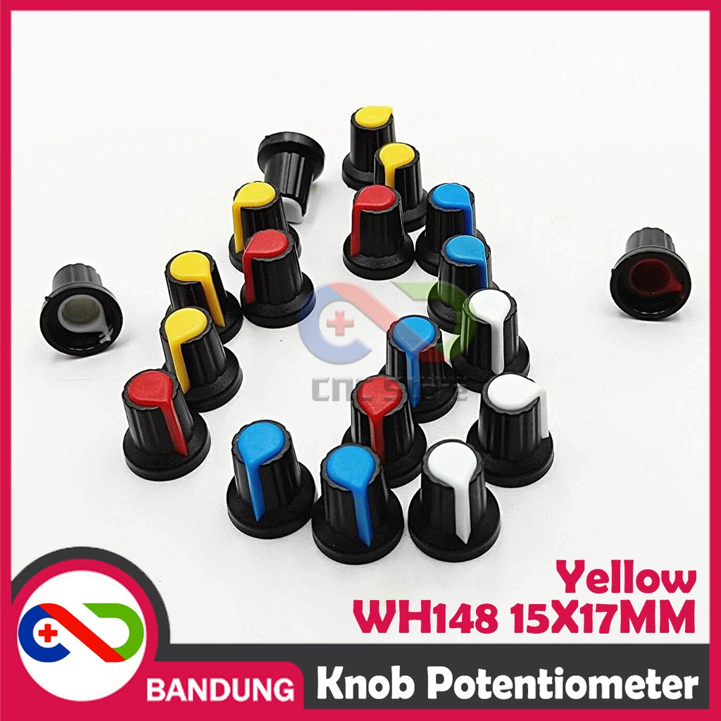 KNOB POTENTIOMETER POTENSIOMETER ROTARY WH148 15X17MM YELLOW KUNING