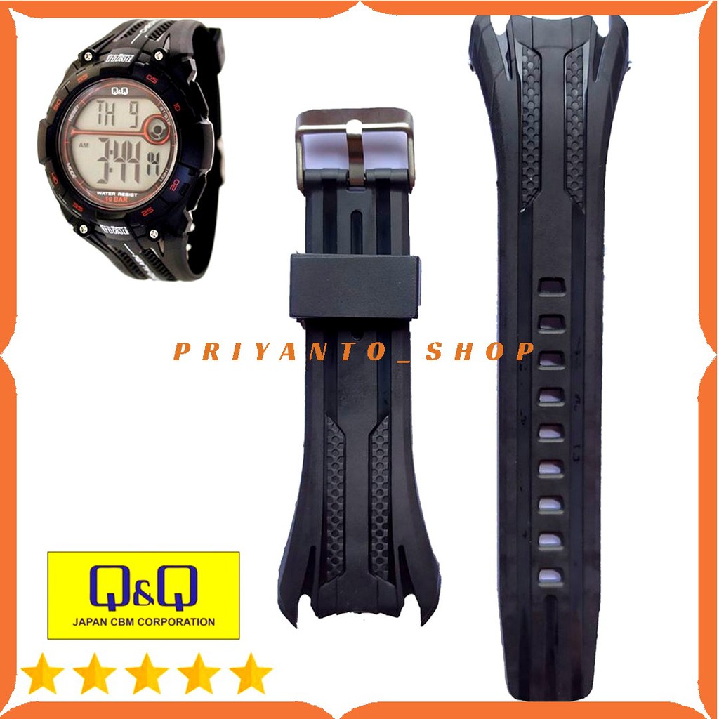 RUBBER Strap Tali Jam Q&amp;Q M-121 QnQ M 121 QQ M 121 Strap tali Jam Tangan Sport QnQ M 121