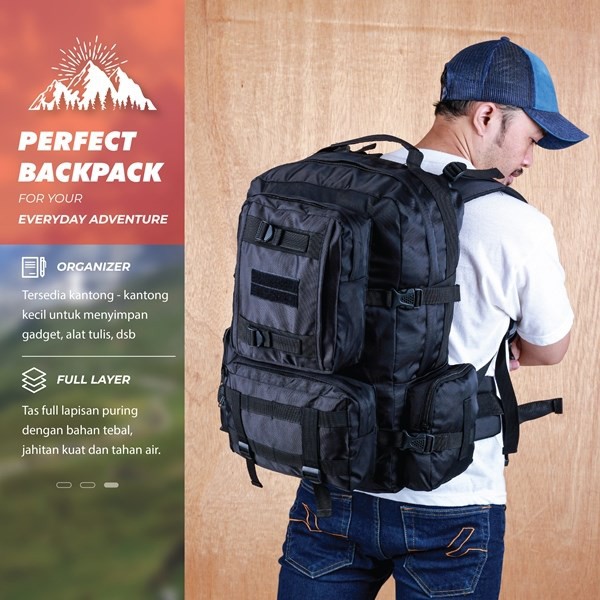 Toko Thabita Tas Punggung Gaya Militer Semi Carier Gunung 40 Liter Ransel  Tentara Keril Tactical