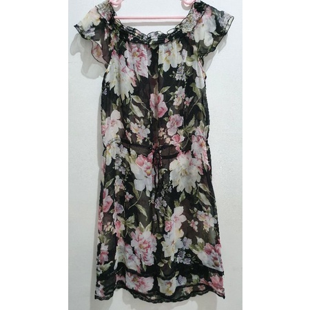 Dress bunga bunga sifon