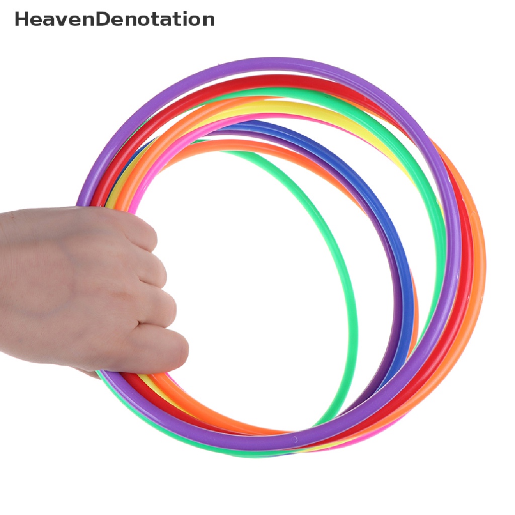 [HeavenDenotation] 5 Pcs 18CM Colorful Plastic Hoopla Ring Toss Circle Set Educational Toy for Kids