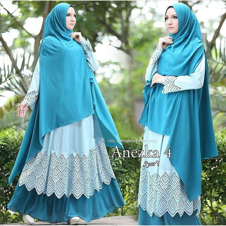 Baju dress Anezka tosca GZ gamis wanita bubblepop tosca murah