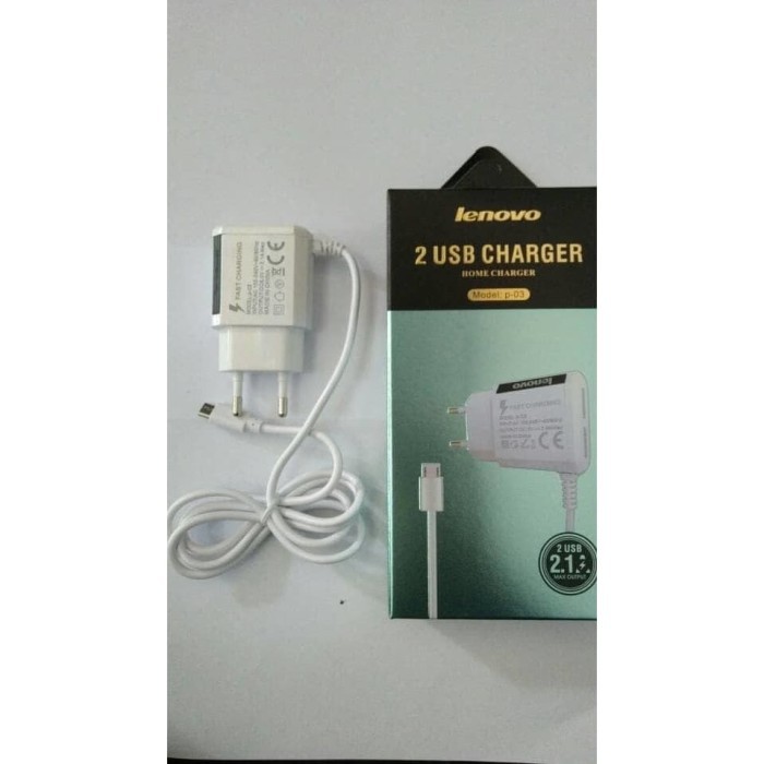 TC Charger Casan LENOVO ORI Original 100% 2USB 2.1A / 2A P-03   Grosir