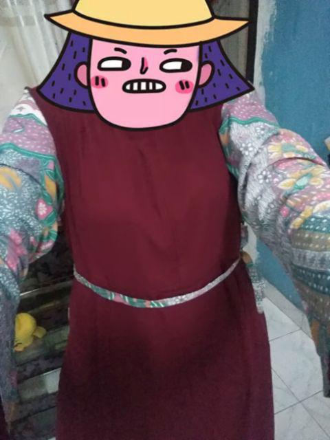 Gamis Syaqila Wolfis Mix Batik Primis Pastel Original Alsava