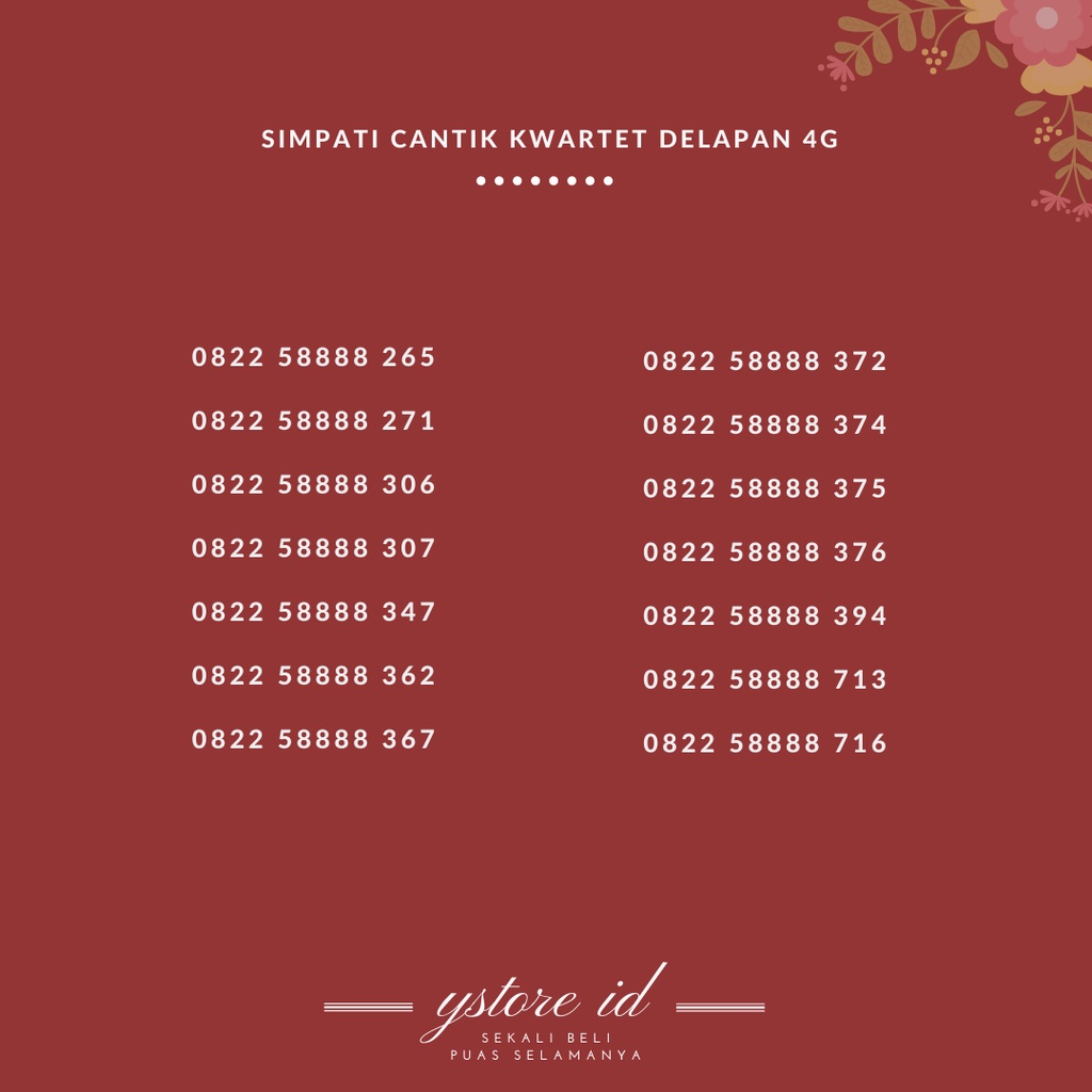 Kartu Sakti Combo. NOMOR CANTIK SIMPATI 8888 KARTU PERDANA TELKOMSEL 4G NOMER SERI EKOR UJUNG 888 88