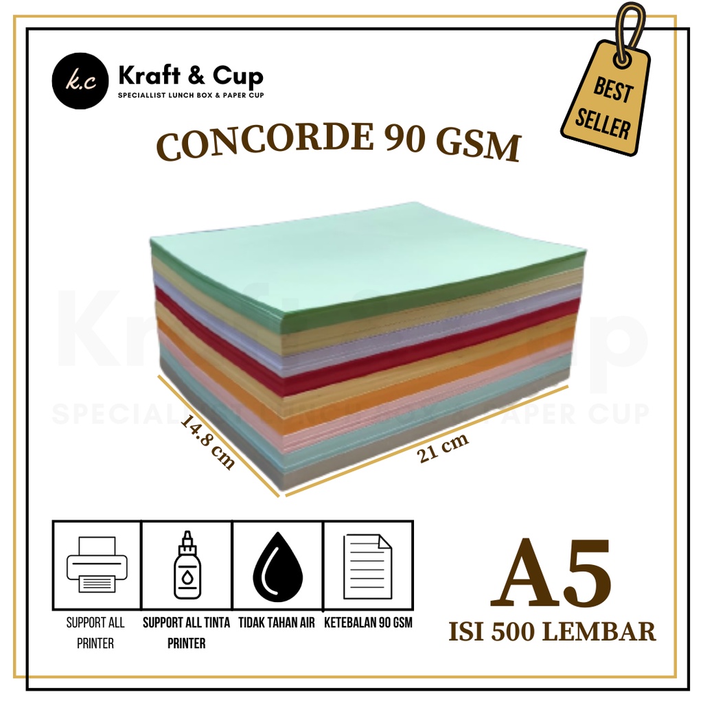 

Kertas A5 Concorde 90 gr isi 500 lembar / Kertas Concorde A5 / Concorde A5