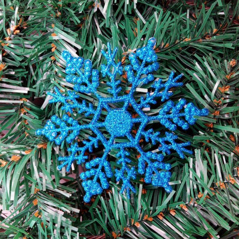 12 Pcs Christmas Glitter Snowflake Crafts Ornaments Christmas Decorative Hanging Ornaments