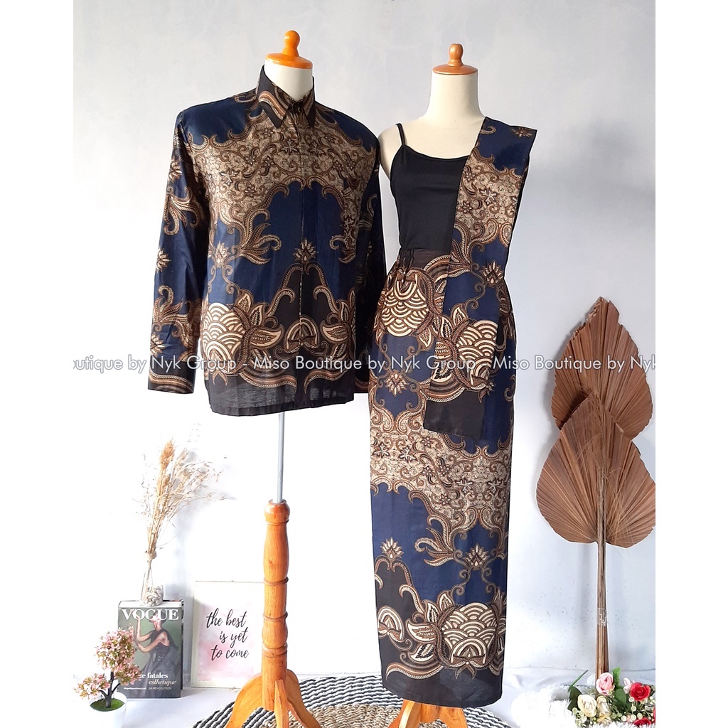 MISO BUTIK - Rok Span dan Kemeja Batik Brigitta Katun Prima Premium / Kemeja dan Rok+Selendang Rok Bawahan Kebaya Dan Lamaran Rok Span Allsize Rok+Selendang