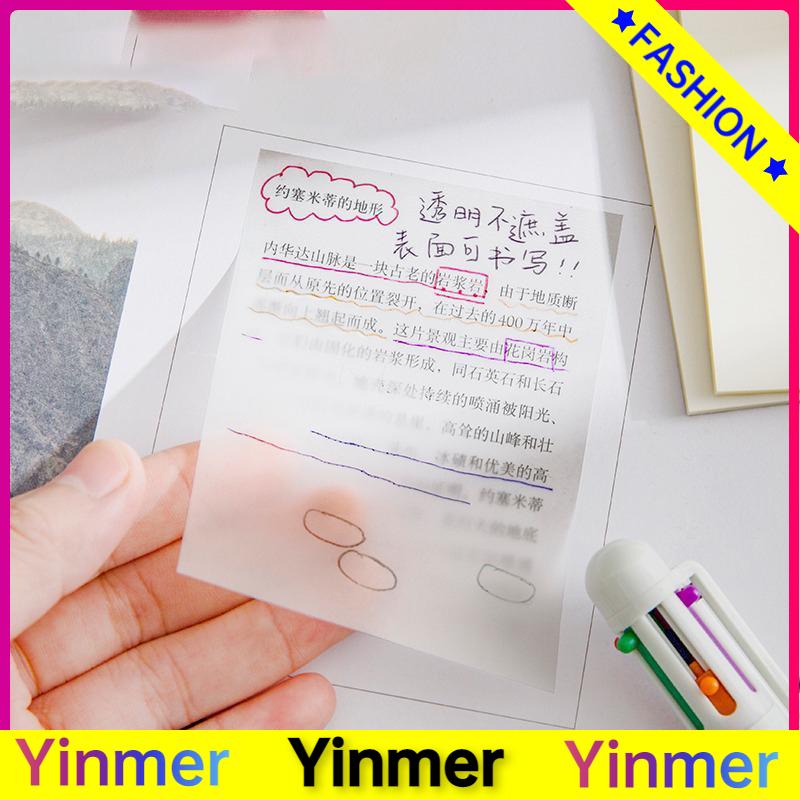 

COD✨Sticky Note Transparan 50 Lembar Tahan Air Untuk Kantor/ Sekolah / Plastik Dapat Ditulis Lucu Permukaan Halus-Yinmer