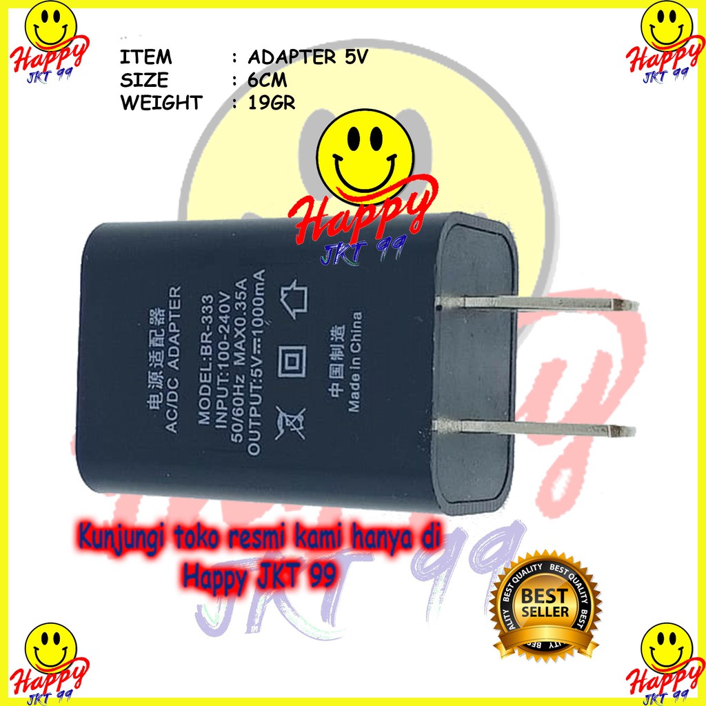 [ HAPPY JKT 99 ] BATOK ADAPTOR CHARGER 5V USB ORIGINAL