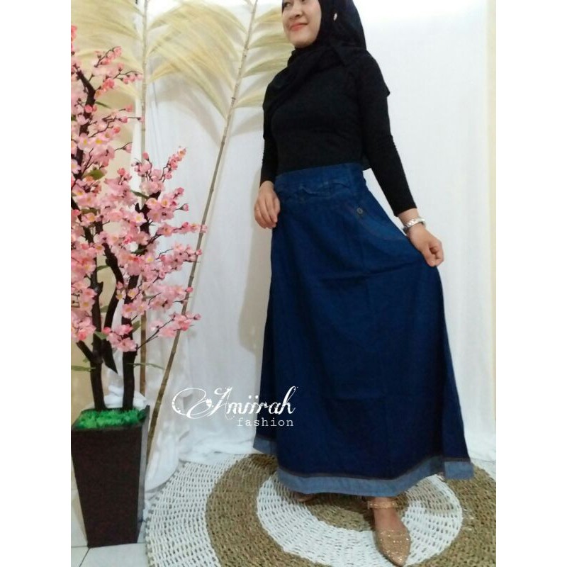 ROK JEANS KOMBINASI F#ROK PAYUNG #ROK MURAH #JEANS MURAH