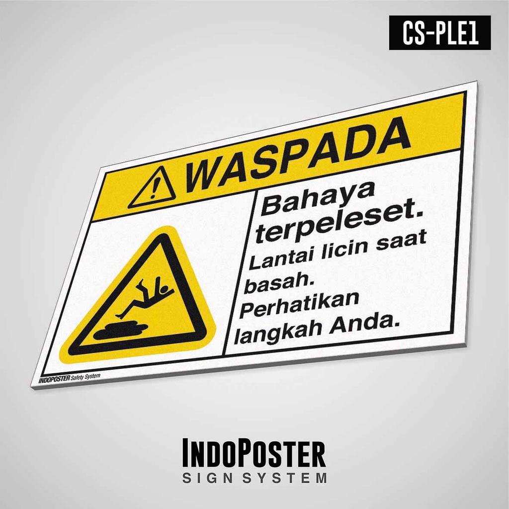 

Safety Sign Rambu K3 PVC ANSI Bahaya Terpeleset Perhatikan Langkah Anda