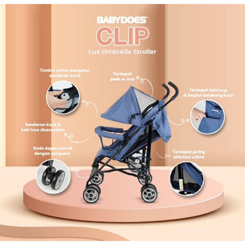 Makassar - Stroller Babydoes 2062 CLIP Lux Umbrella / Kereta Dorong Bayi Stroller Anak Lightweight