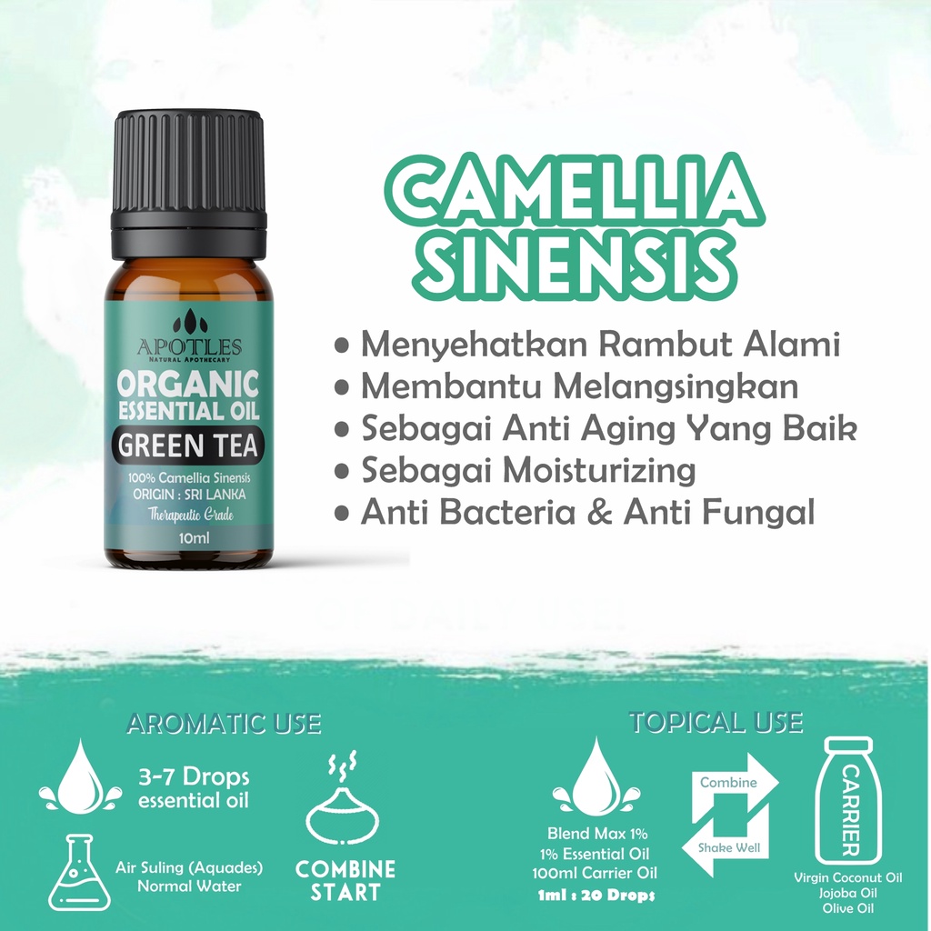 Green Tea Essential Oil - Minyak Aromaterapi Teh Hijau Murni Green Tea Pure Essential Oil 10ml