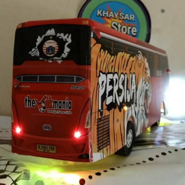 miniatur Bus bis /mainan bus bis Persija Lampu New