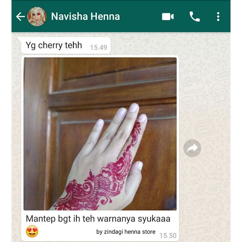 Henna Instan Pengantin Hena Tangan Awet Racik Halal Maroon Hitam Brown Red Cherry