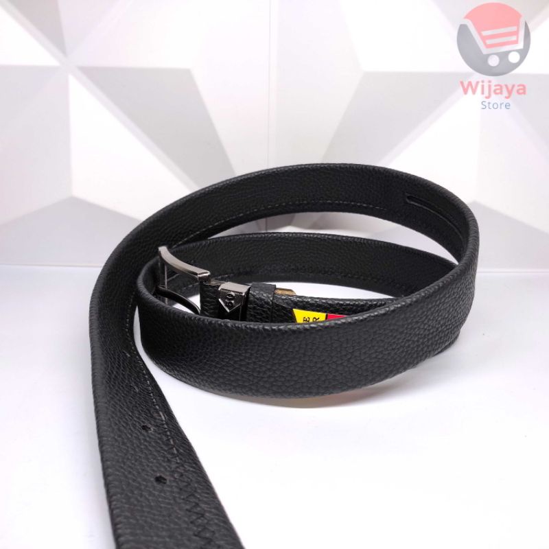 Ikat Pinggang Resleting Kulit Sintetis PU Leather Berkualitas Pria Sabuk Gesper Pendeng - [B009]